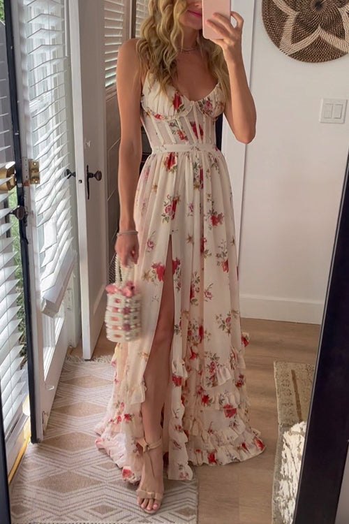 Yuna™ | Vestido Largo con Elegante Motivo Floral