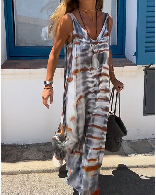 ÉLODIE™ | Vestido de Verano Sin Mangas en Refinado Estilo Tie-Dye