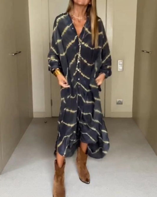 Clémence™ | Vestido Boho Elegante de Rayas Largas