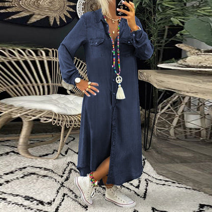 Lina™ - Vestido maxi de manga larga