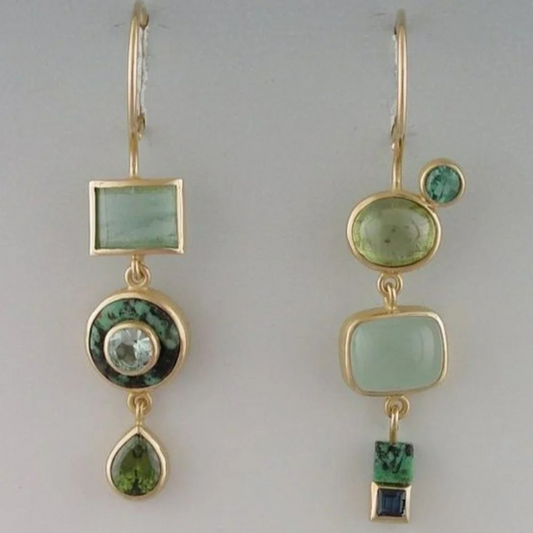 Pendientes vintage verdes colgantes