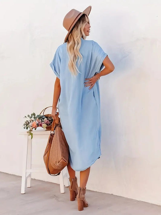 Béatrice™ | Vestido Camisa Elegante con Bolsillos Cómodos