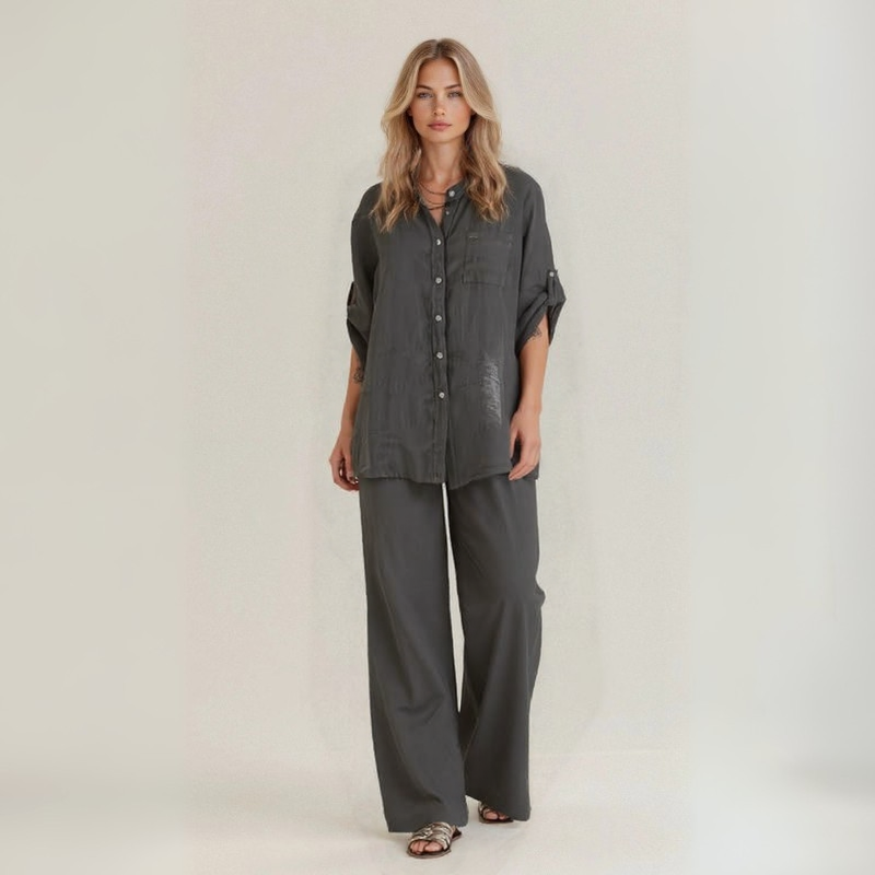 Alba | Conjunto casual de dos piezas en lino artesanal