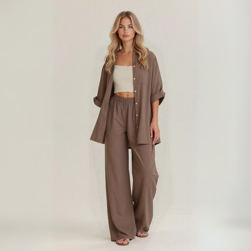 Alba | Conjunto casual de dos piezas en lino artesanal