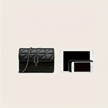 Bolso de Hombro Mini Tartan Elegante Negro