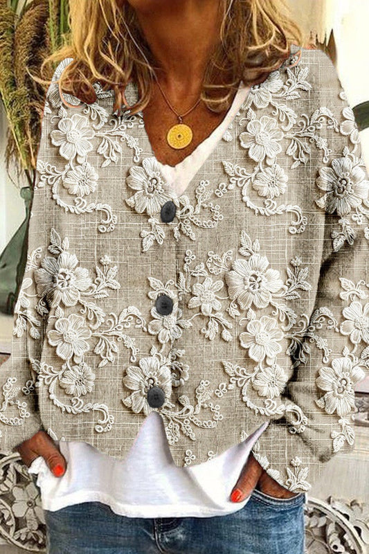 Cardigan con Hilo de Pétalos