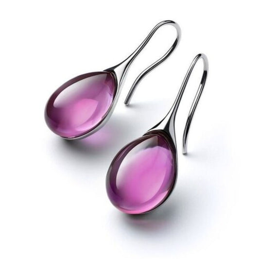Pendientes de cristal en oro y plata