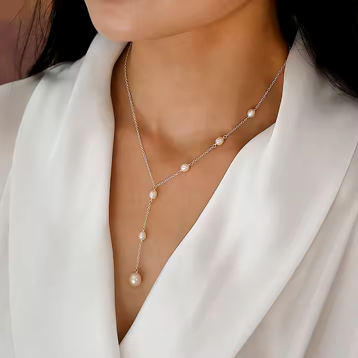 Collar Vintage de Perlas Colgantes