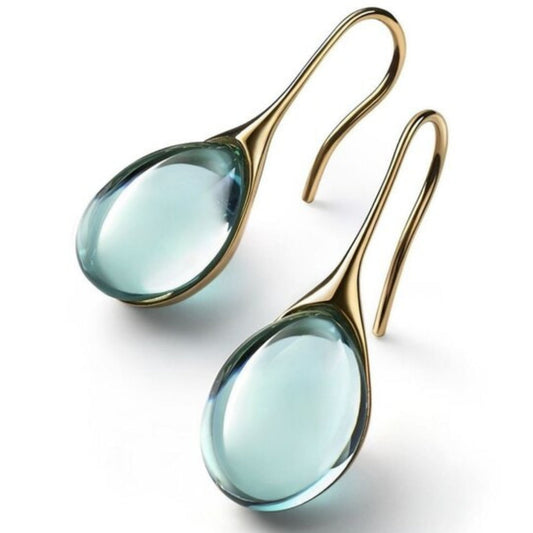 Pendientes de cristal en oro y plata