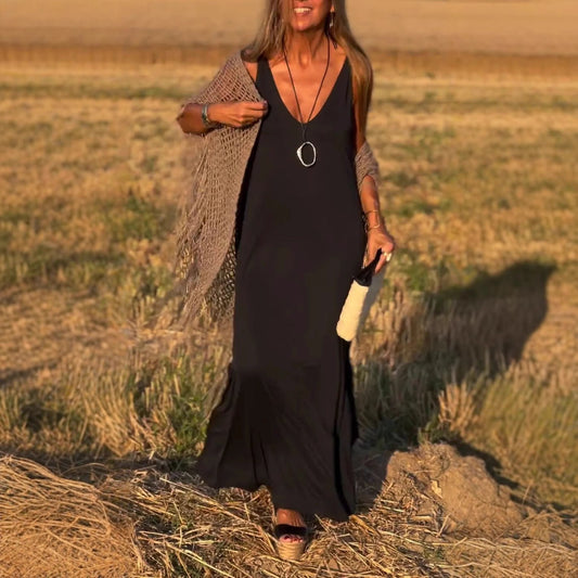 Élyse™ | Elegante Maxivestido Sin Mangas con Escote en V Refinado
