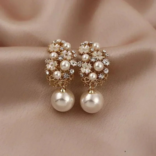 Elegantes Pendientes Bloem con Perla