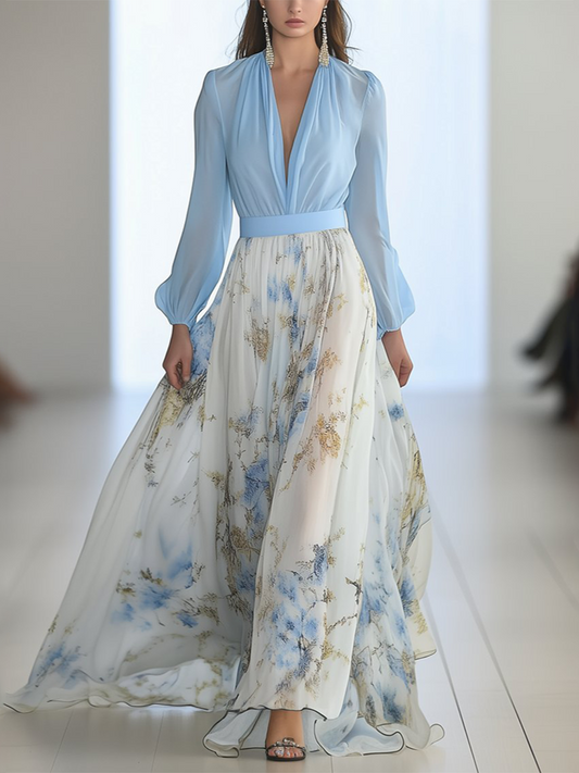 Elena™ | Vestido Largo Elegante con Estampado Floral