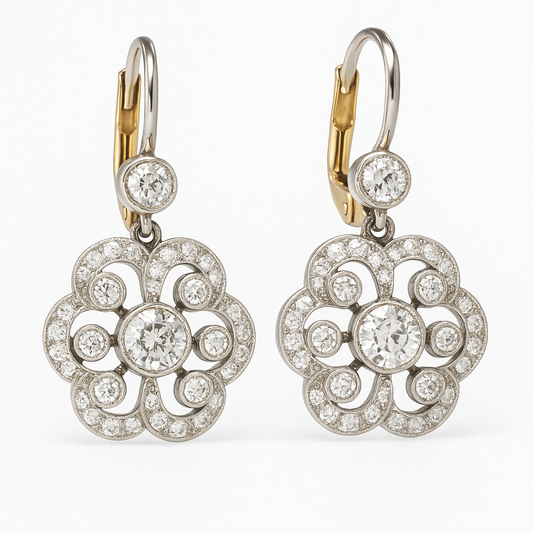 Pendientes de mandala de cristal vintage