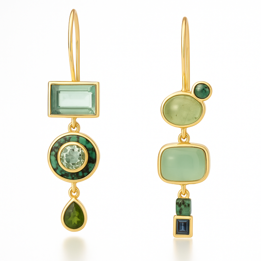 Pendientes vintage verdes colgantes