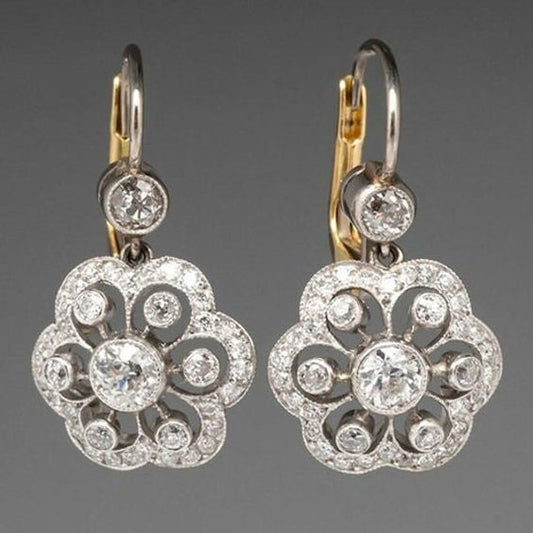 Pendientes de mandala de cristal vintage