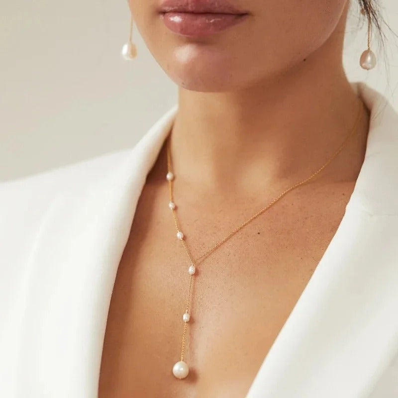 Collar Vintage de Perlas Colgantes