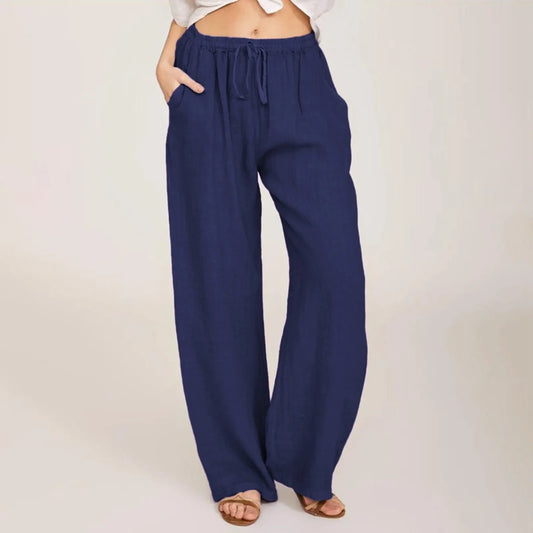 Julia | Pantalones de Algodón y Lino Cómodos