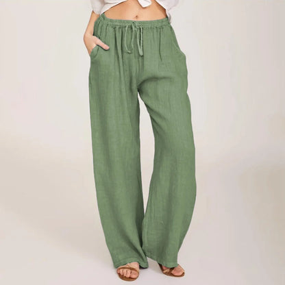 Julia | Pantalones de Algodón y Lino Cómodos