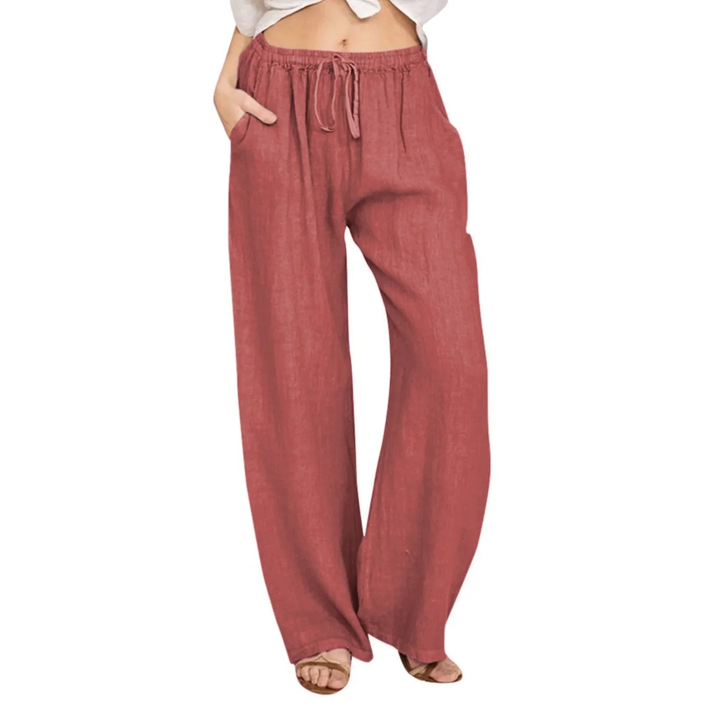 Julia | Pantalones de Algodón y Lino Cómodos