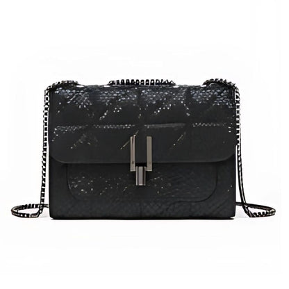 Bolso de Hombro Mini Tartan Elegante Negro