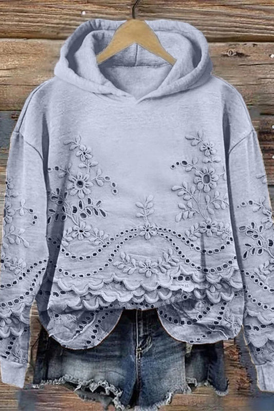 Sudadera con Capucha de Encaje Prato