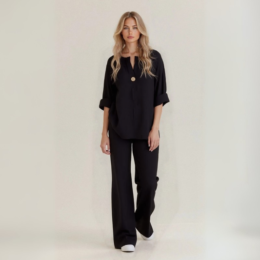 Amanda | Conjunto de lino mezcla de algodón artesanal
