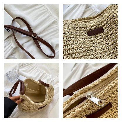 Bolso de paja cruzado