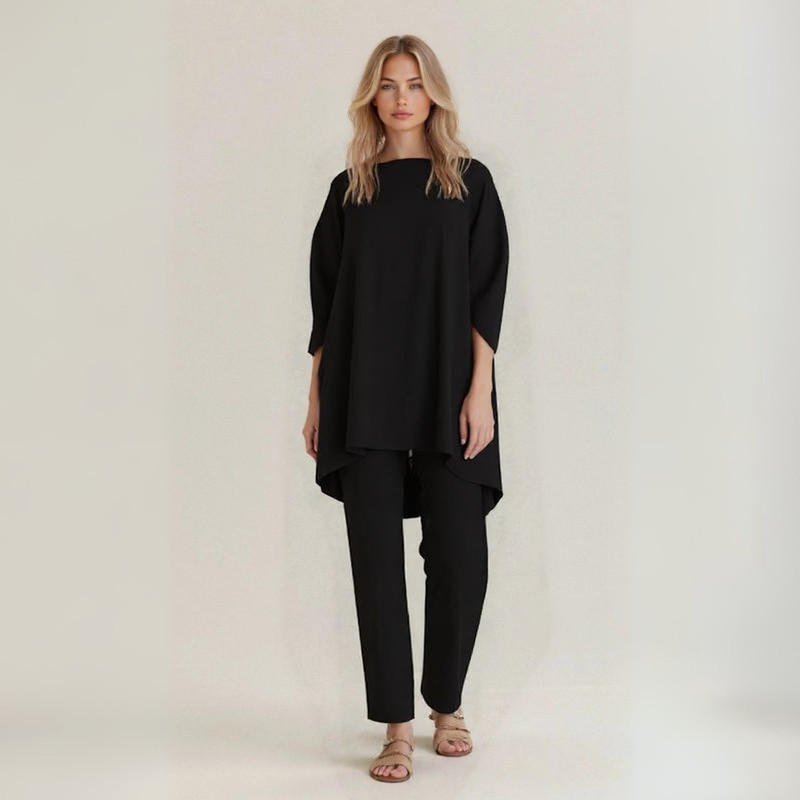 Silvia | Conjunto de lino y algodón artesanal