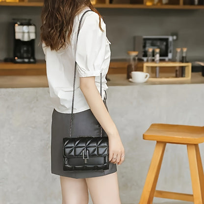 Bolso de Hombro Mini Tartan Elegante Negro