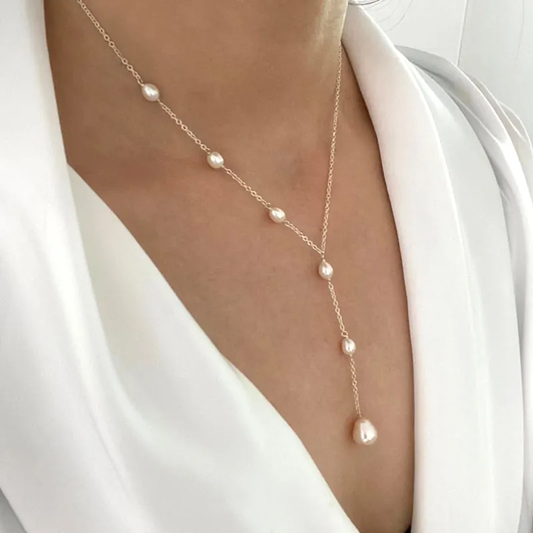 Collar Vintage de Perlas Colgantes