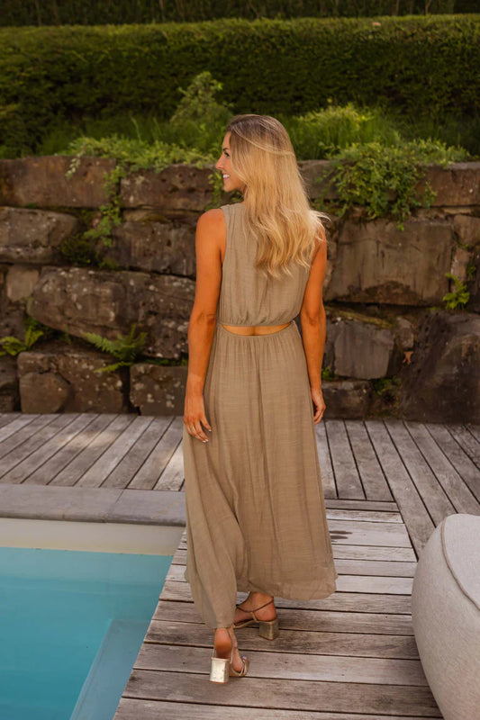 Sarah™ | El vestido de verano en elegante caqui